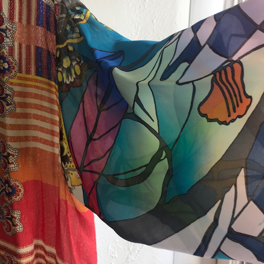 Johnny Was Mixed Print Silk Kimono | XL - Picture 9 of 10